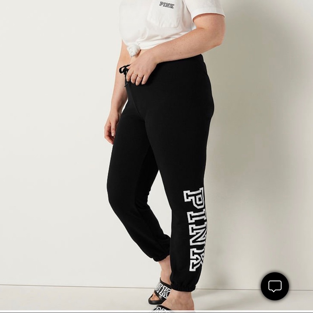 NWT “Pink” Black Joggers